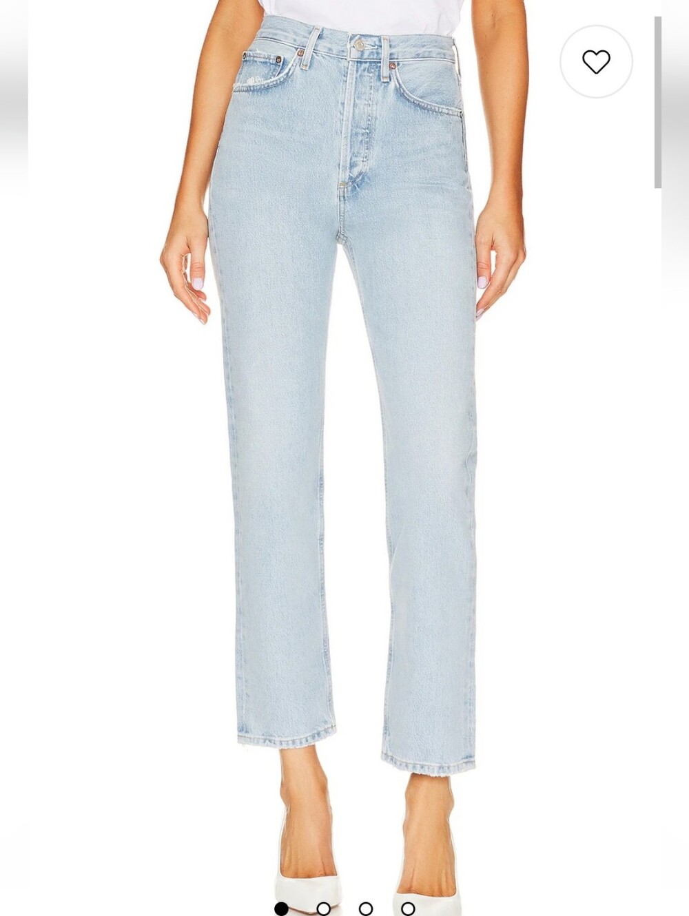 NWT Agolde 90s Pinch Waist High Rise Straight Jeans in Focus Light Wash Size 22